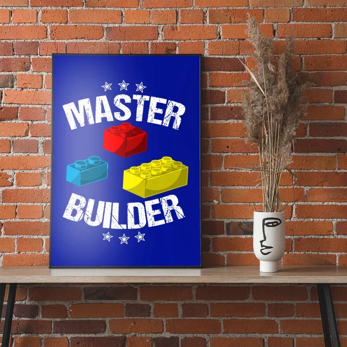 Cool Master Builder Funny Building Blocks Gift Men Women Gift Poster