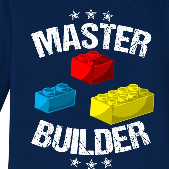 Cool Master Builder Funny Building Blocks Gift Men Women Gift Baby Long Sleeve Bodysuit