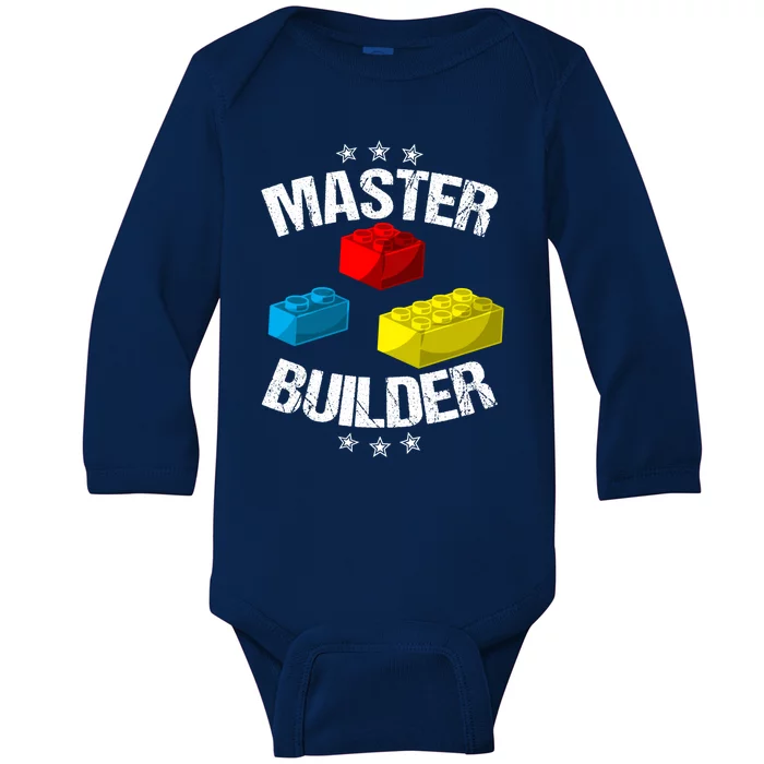 Cool Master Builder Funny Building Blocks Gift Men Women Gift Baby Long Sleeve Bodysuit