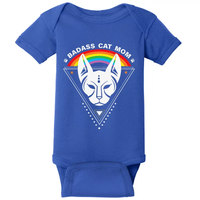 Cat Mom Badass Cat Lady LGBTQ Pride Lesbian Equality Baby Bodysuit