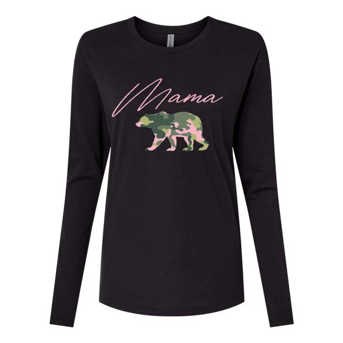 Camo Mama Bear Mama Bear Camo Bear Family Womens Cotton Relaxed Long Sleeve T-Shirt