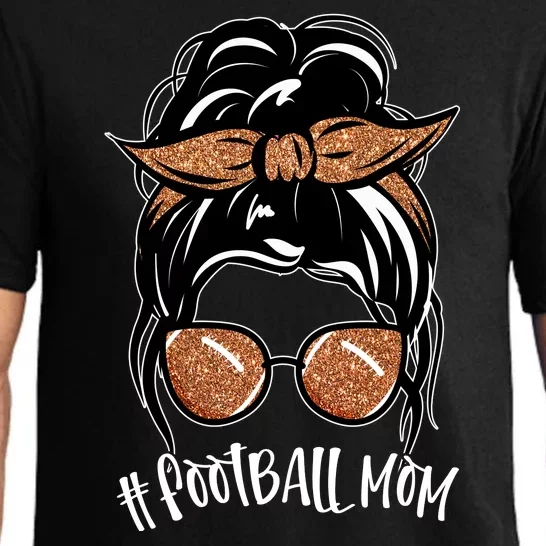 Cute Messy Bun Football Mom Pajama Set