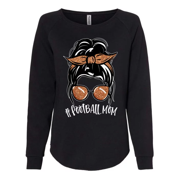 Cute Messy Bun Football Mom Womens California Wash Sweatshirt