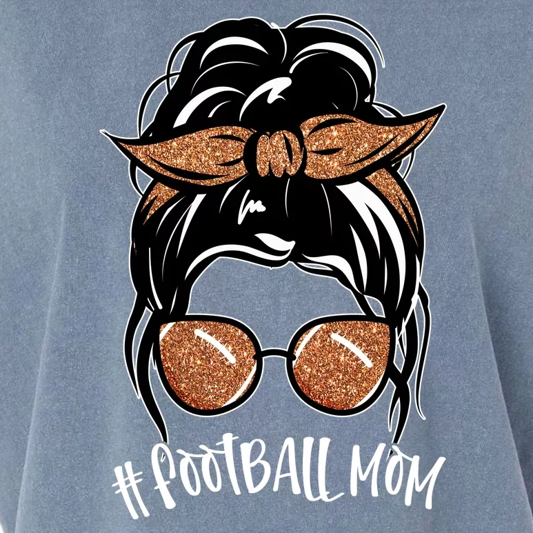 Cute Messy Bun Football Mom Garment-Dyed Women's Muscle Tee