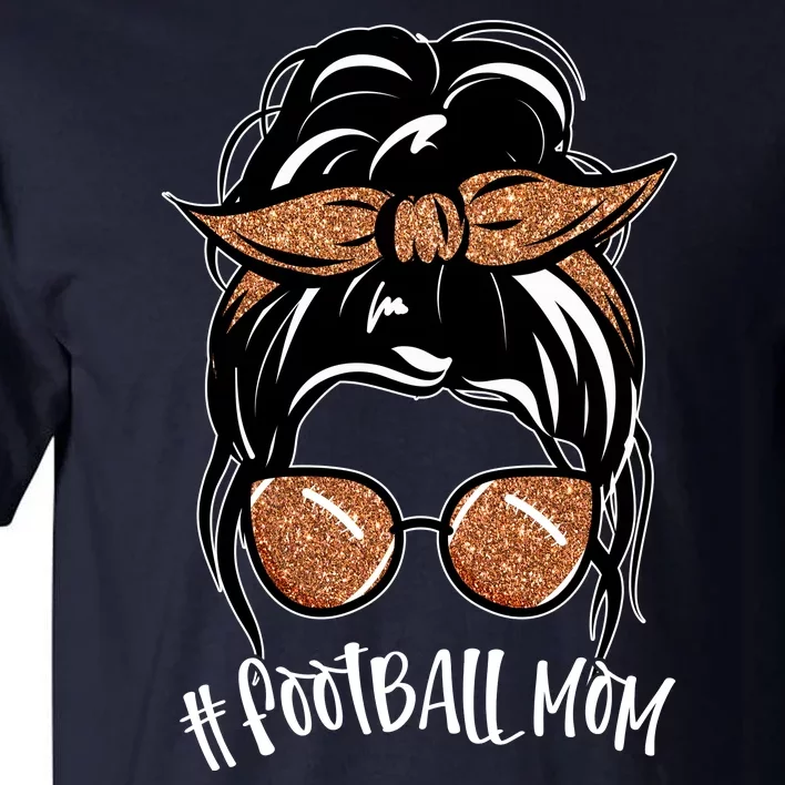 Cute Messy Bun Football Mom Tall T-Shirt