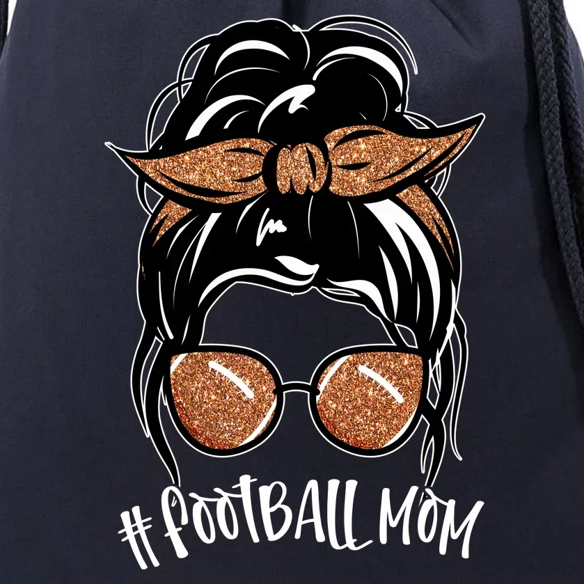 Cute Messy Bun Football Mom Drawstring Bag