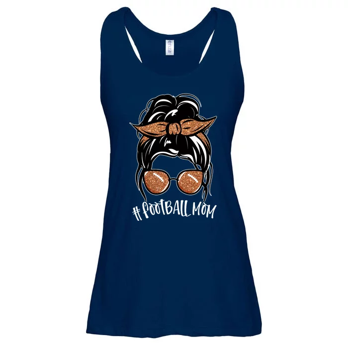 Cute Messy Bun Football Mom Ladies Essential Flowy Tank