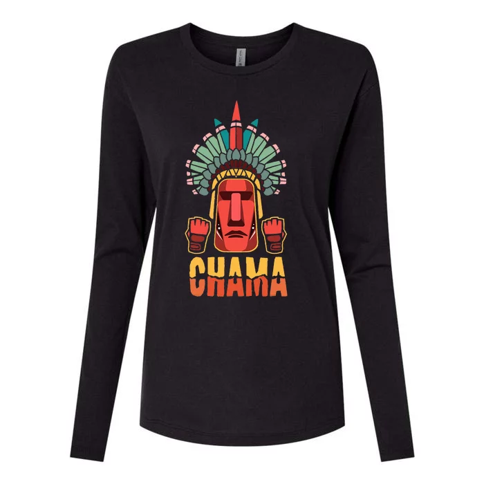 Chama Mma Bjj Boxing Muay Thai Kickboxing Fighter Womens Cotton Relaxed Long Sleeve T-Shirt