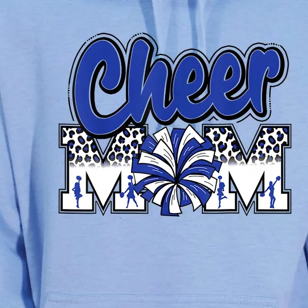 Cheer Mom Blue Leopard Letters Cheer Pom Poms Unisex Surf Hoodie