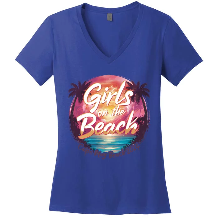 Cape May Beach Trip 2024 Gift Women's V-Neck T-Shirt