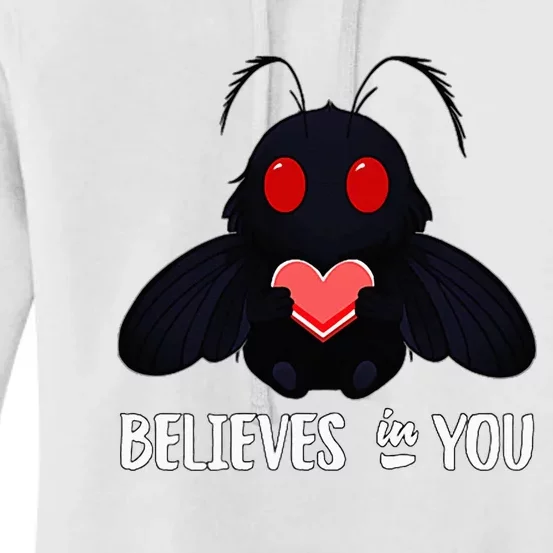 Cute Mothman Believes In You Women's Pullover Hoodie