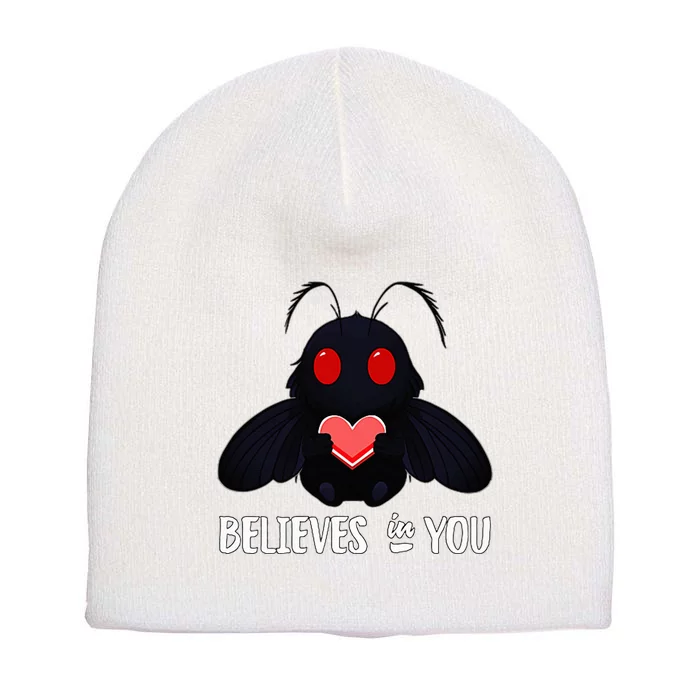 Cute Mothman Believes In You Short Acrylic Beanie