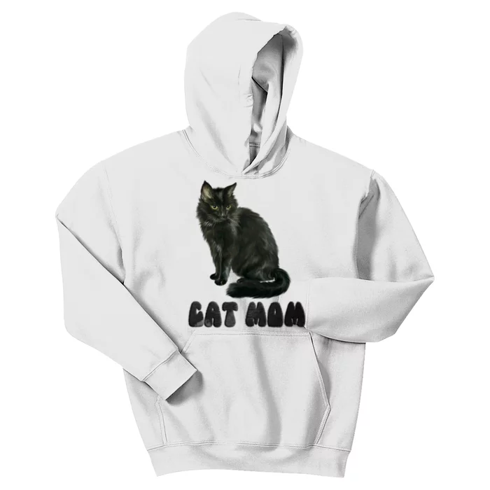 Cat Mom Black Cats Rule Fun Black Cat Mom Cute Kids Hoodie