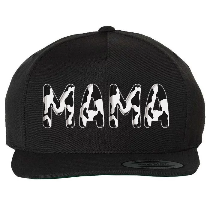 Cow Mama Birthday Family Matching Mothers Day Farm Wool Snapback Cap