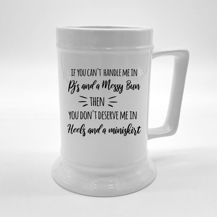 Cute Messy Bun Quote Sassy S Gift Front & Back Beer Stein