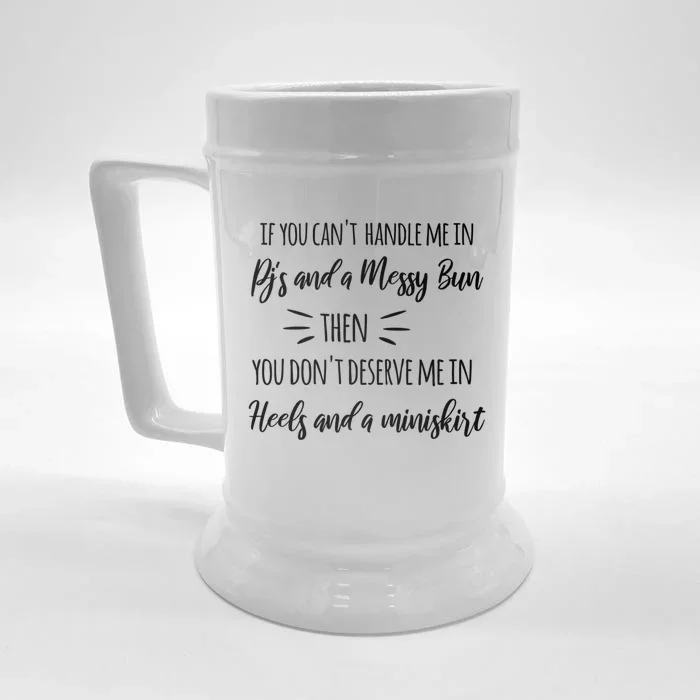 Cute Messy Bun Quote Sassy S Gift Front & Back Beer Stein