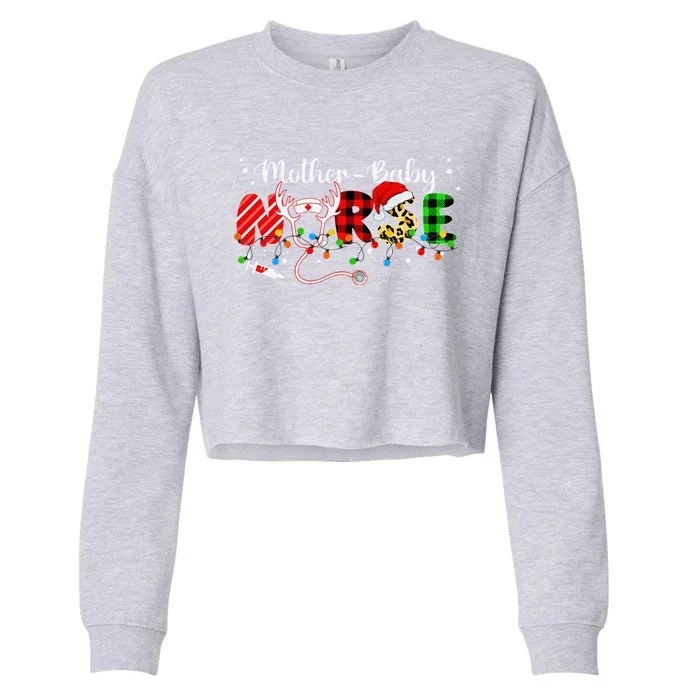 Christmas Mother Baby Nurses Wrap The Best Gifts Cropped Pullover Crew