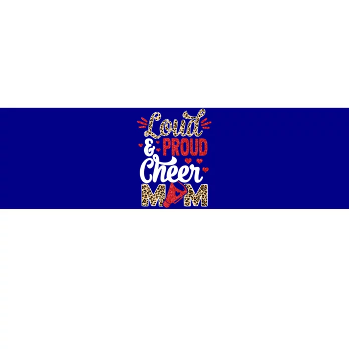 Cheer Mom Biggest Fan Leopard Print And Pom Pom Great Gift Bumper Sticker