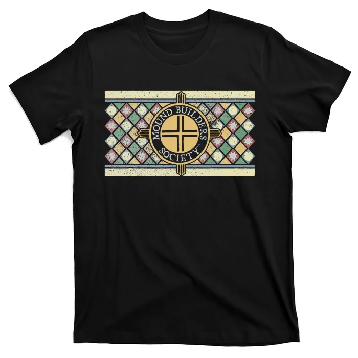 Colorful Mound Builders Society Logo Design Native American T-Shirt