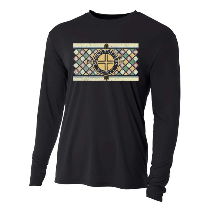 Colorful Mound Builders Society Logo Design Native American Cooling Performance Long Sleeve Crew