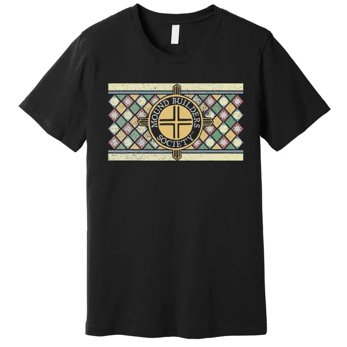 Colorful Mound Builders Society Logo Design Native American Premium T-Shirt