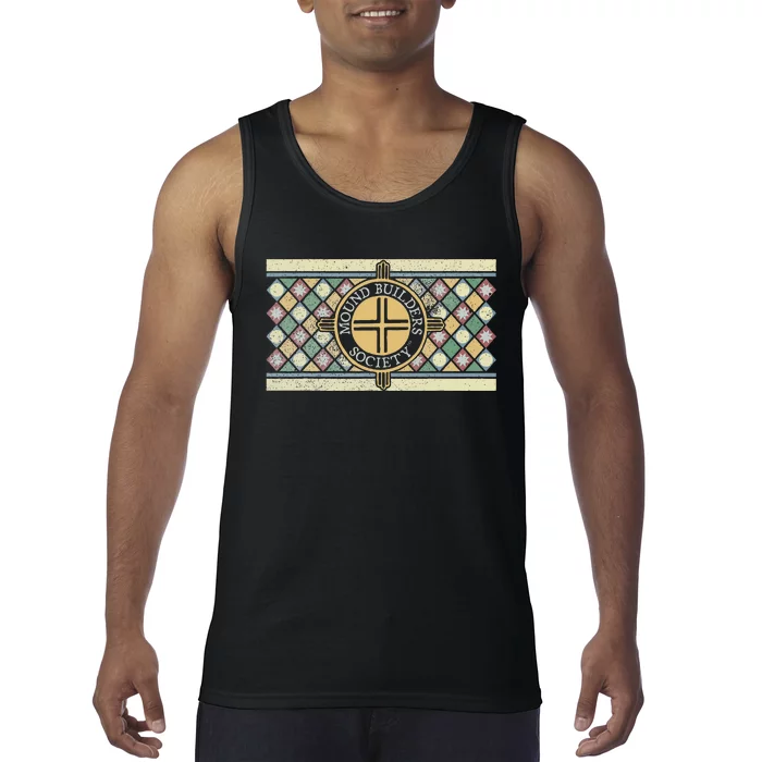 Colorful Mound Builders Society Logo Design Native American Tank Top