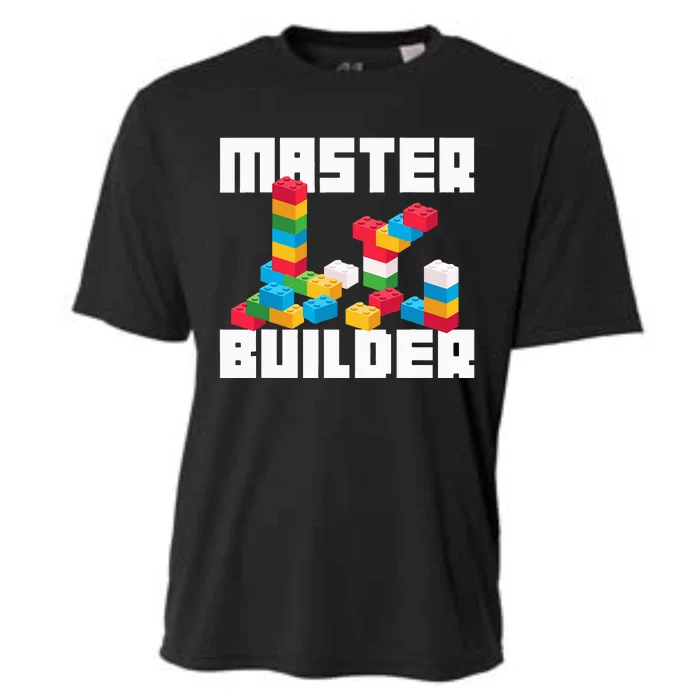 Cool Master Builder Funny Building Blocks Gift Cooling Performance Crew T-Shirt