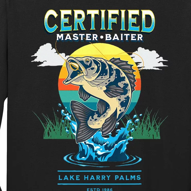 Certified Master Baiter Funny Fishing Tall Long Sleeve T-Shirt