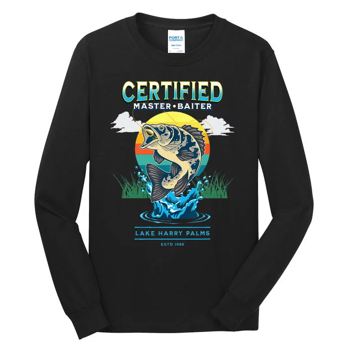 Certified Master Baiter Funny Fishing Tall Long Sleeve T-Shirt