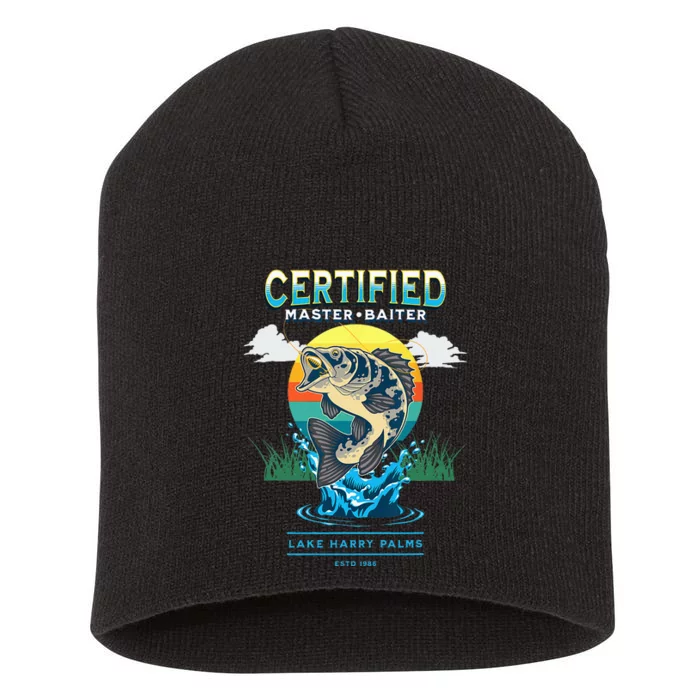 Certified Master Baiter Funny Fishing Short Acrylic Beanie