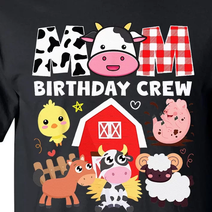 Cow Mom Birthday Crew Farm Theme Animals Kids Birthday Party Tall T-Shirt