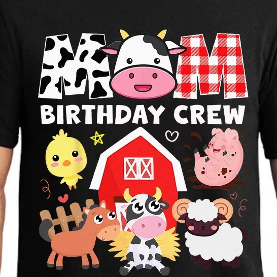 Cow Mom Birthday Crew Farm Theme Animals Kids Birthday Party Pajama Set