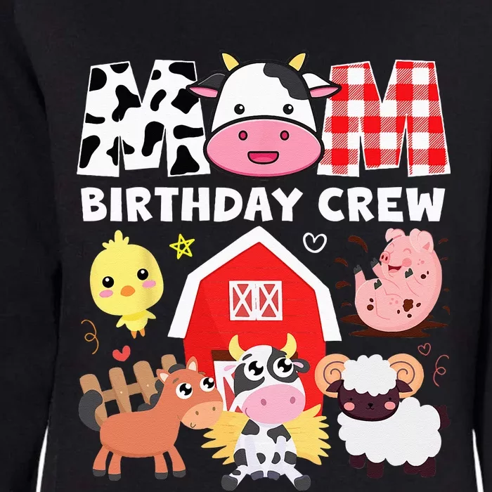 Cow Mom Birthday Crew Farm Theme Animals Kids Birthday Party Womens California Wash Sweatshirt