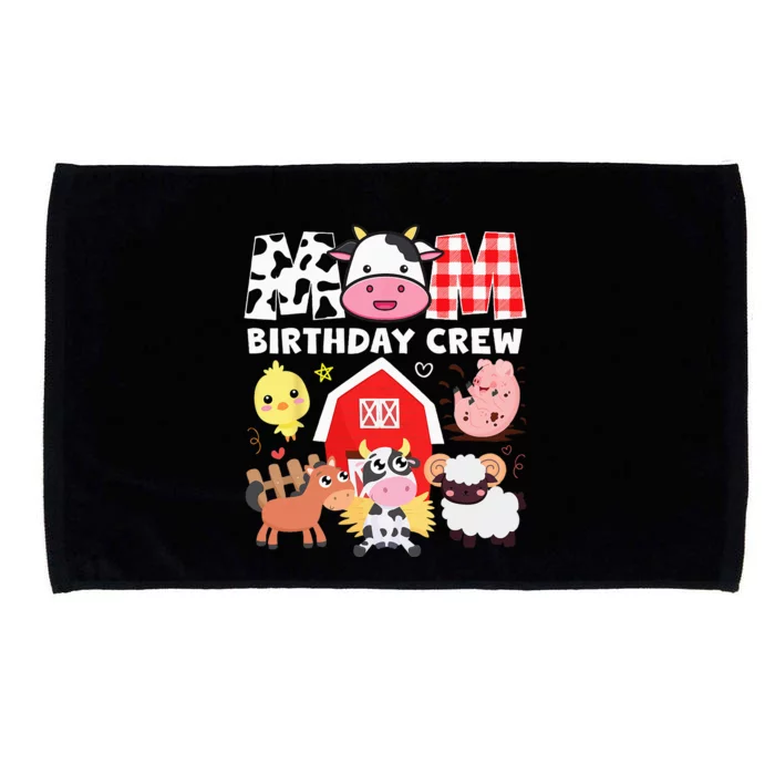 Cow Mom Birthday Crew Farm Theme Animals Kids Birthday Party Microfiber Hand Towel