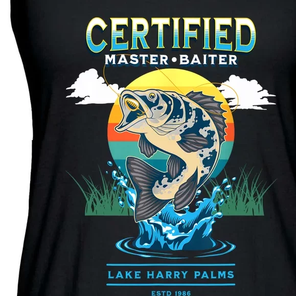 Certified Master Baiter Funny Fishing Ladies Essential Flowy Tank