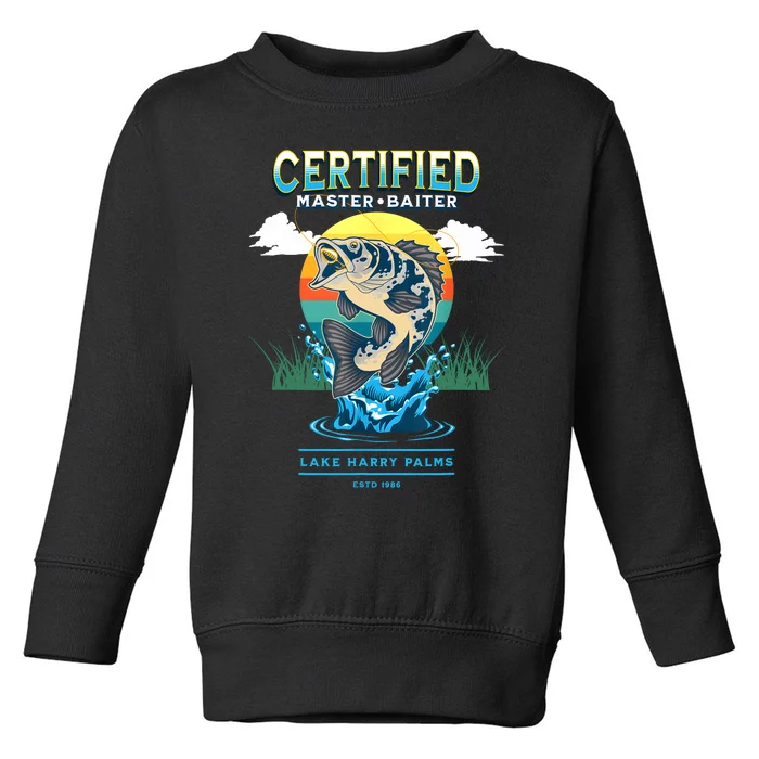 Certified Master Baiter Funny Fishing Toddler Sweatshirt