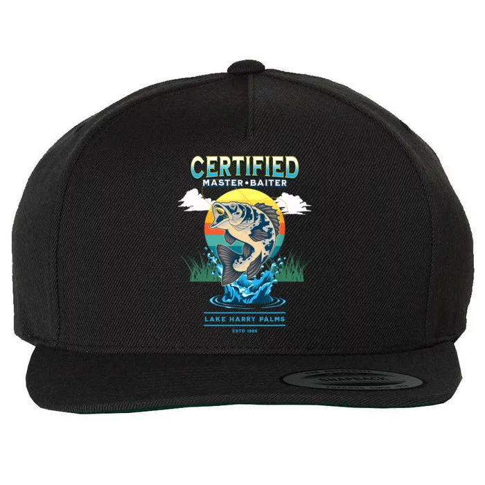 Certified Master Baiter Funny Fishing Wool Snapback Cap