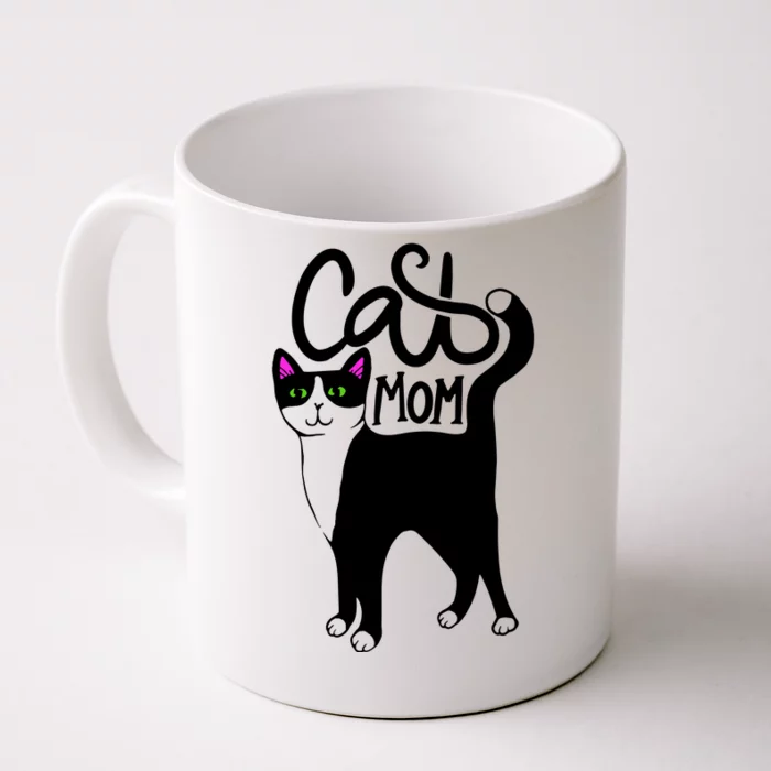 Cat Mom Black Cat Cute Front & Back Coffee Mug