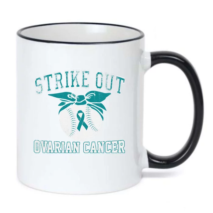 Cancer Month Baseball Strike Out Ovarian Cancer Black Color Changing Mug