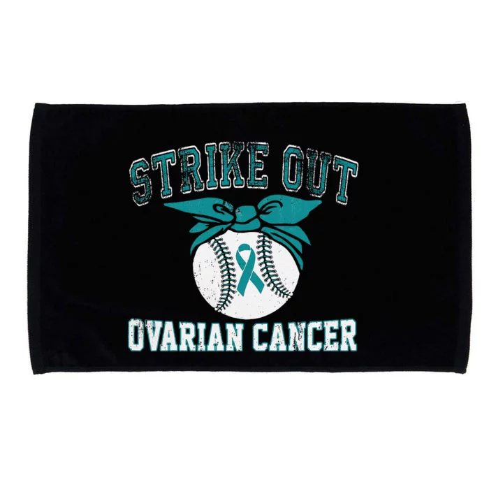 Cancer Month Baseball Strike Out Ovarian Cancer Microfiber Hand Towel