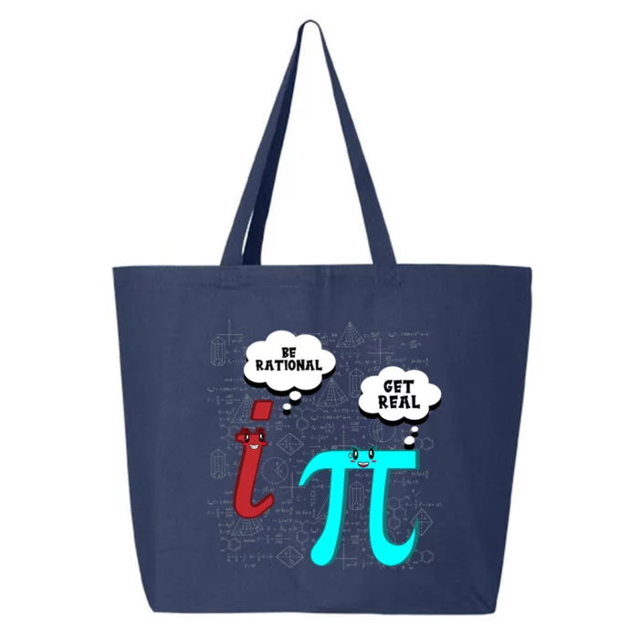 Cute Math Be Rational Get Real Funny Mathematics Pun Gift 25L Jumbo Tote