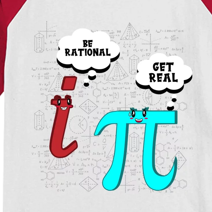 Cute Math Be Rational Get Real Funny Mathematics Pun Gift Kids Colorblock Raglan Jersey