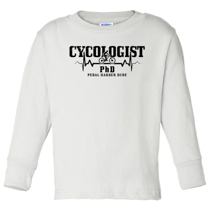 Cycologist Mountain Bike MTB Downhill Cycling Funny Gift Toddler Long Sleeve Shirt