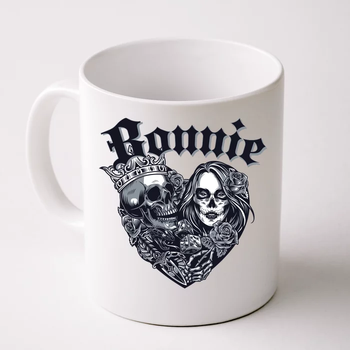 Couple Matching Bonnie & Clyde Chicano Style Heart Tattoo Outfit For Couples Front & Back Coffee Mug