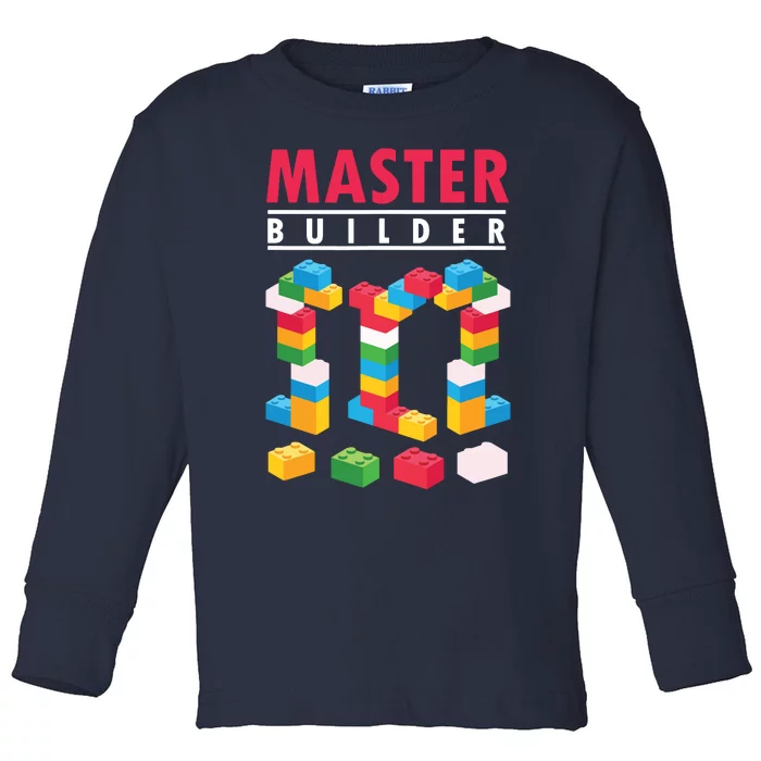 Cool Master Builder Building Blocks Bricks Toy Toddler Long Sleeve Shirt