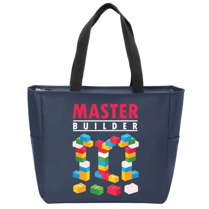 Cool Master Builder Building Blocks Bricks Toy Zip Tote Bag