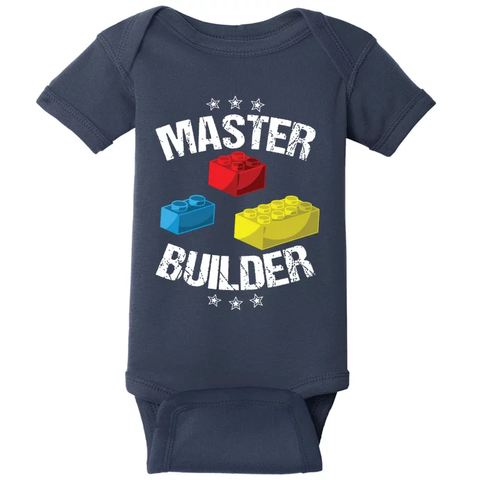 Cool Master Builder Funny Building Blocks Gift Women Baby Bodysuit