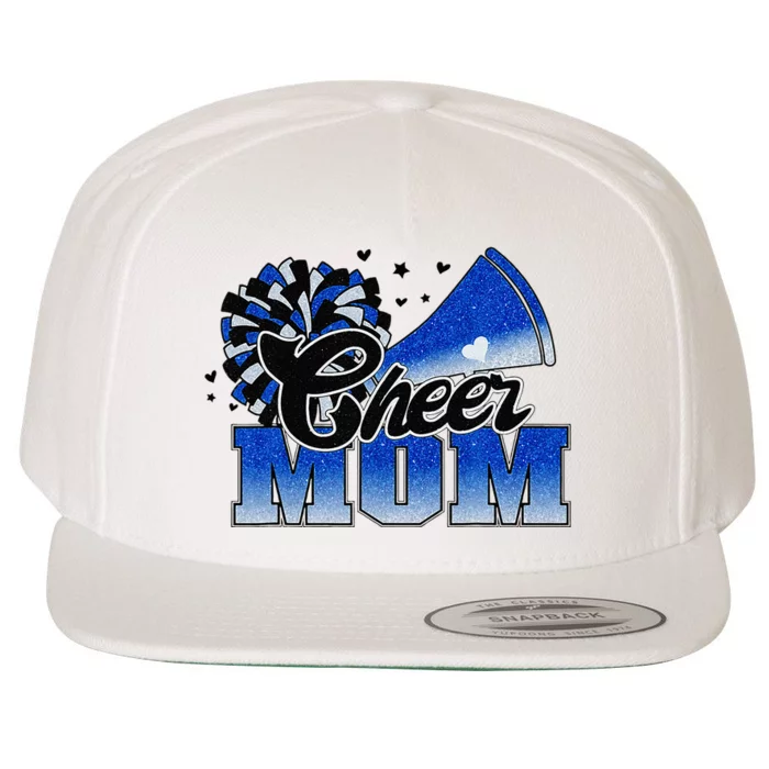 Cheer Mom Blue White Wool Snapback Cap