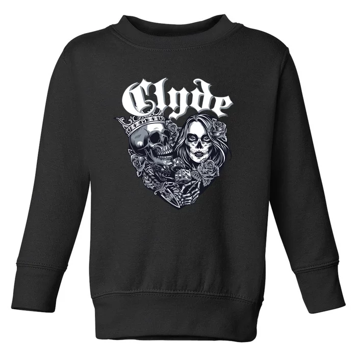 Couple Matching Bonnie & Clyde Chicano Style Heart Tattoo Outfit For Couples Toddler Sweatshirt