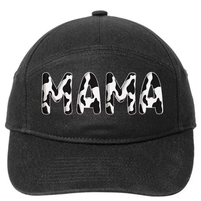 Cow Mama Birthday Family Matching Mothers Day Farm 7-Panel Snapback Hat